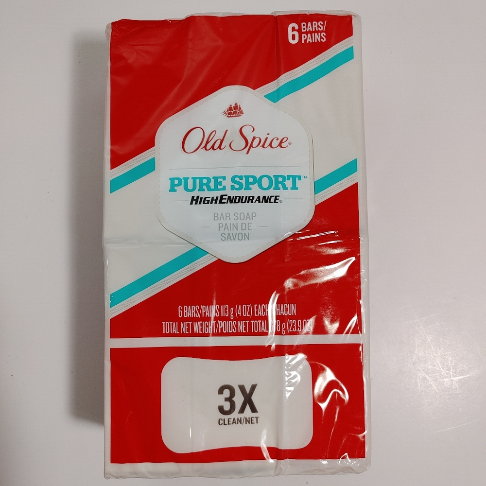 Sealed 6 Old Spice Pure Sport Bar Soap